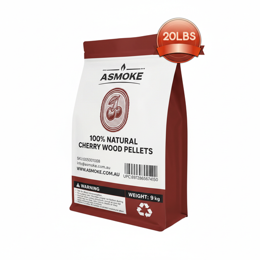 ASMOKE 100% Natural Cherry Wood BBQ Smoker Pellets (9kg / 20lbs)