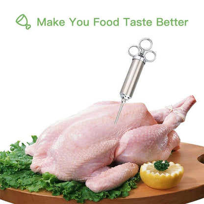 ASMOKE Stainless Steel Meat Injector Syringe Kit