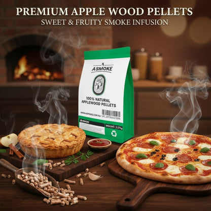 ASMOKE 20lbs (9kg) Wood Pellet Sampler Bundle - 2-Flavour Variety Pack (2x Cherry, 2x Apple) - Best for Pork, Ribs & Poultry