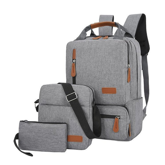 3-Piece  Gray Travel Backpack Set