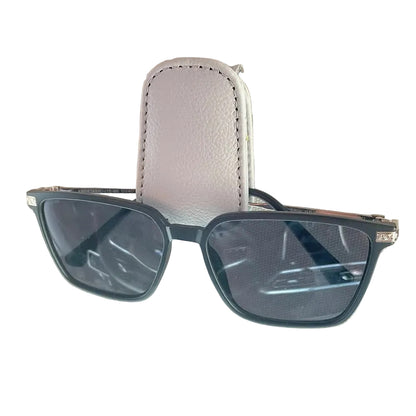 2pcs Grey Car Sun Visor Glasses Holder - Universal Sunglasses Clip for Secure Storage