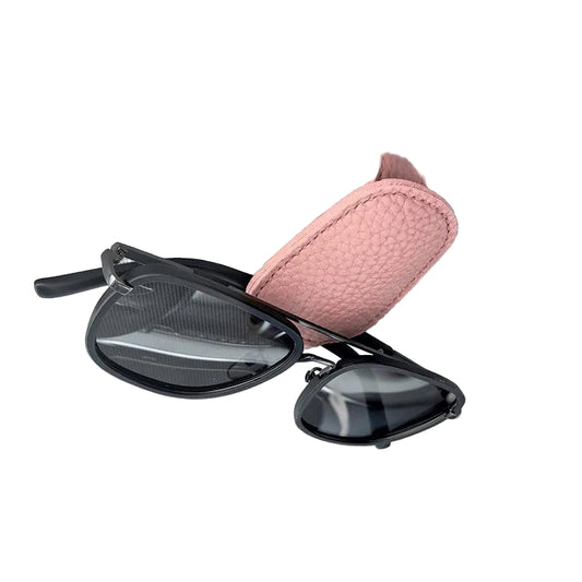 2pcs Pink Car Sun Visor Glasses Holder - Universal Sunglasses Clip for Secure Storage