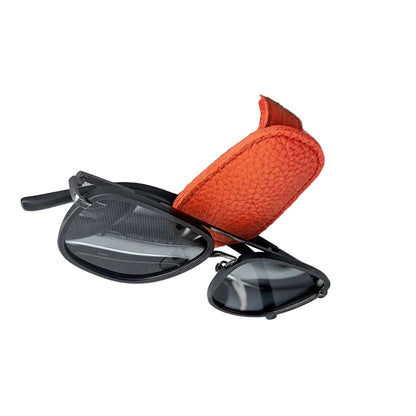 2pcs Orange Car Sun Visor Glasses Holder - Universal Sunglasses Clip for Secure Storage