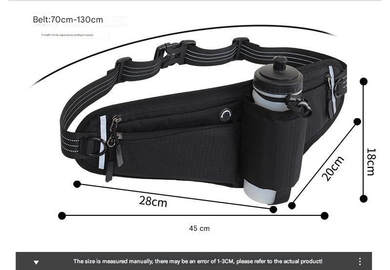 Rose Red Adjustable Running Waist Pack with Water Bottle Holde