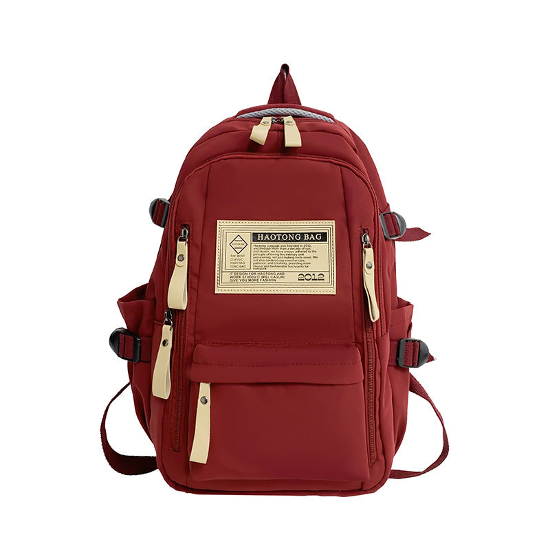 Red Stylish and Simple Backpack for High School and College Students