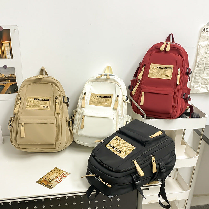 Red Stylish and Simple Backpack for High School and College Students
