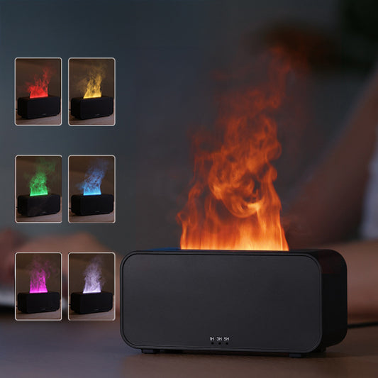 Black Timing Simulation Aroma Usb Household Flame Humidifier