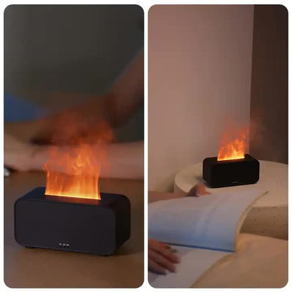 Black Timing Simulation Aroma Usb Household Flame Humidifier