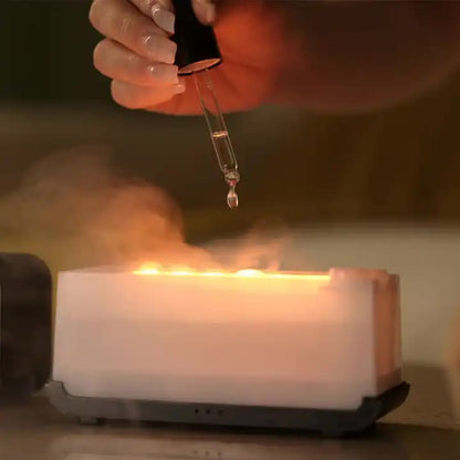 White Timing Simulation Aroma Usb Household Flame Humidifier