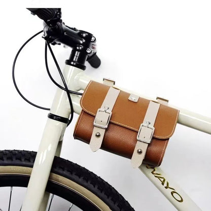 Brown Vintage Bicycle Handlebar Bag for Cycling