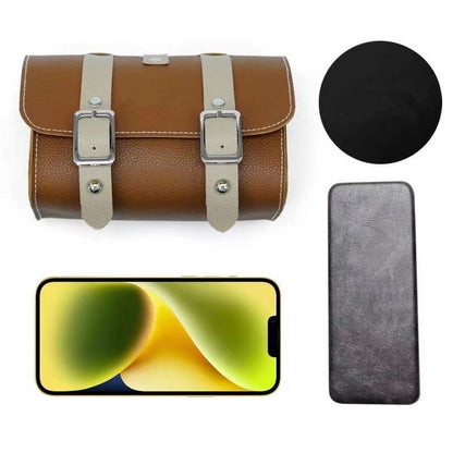 Brown Vintage Bicycle Handlebar Bag for Cycling