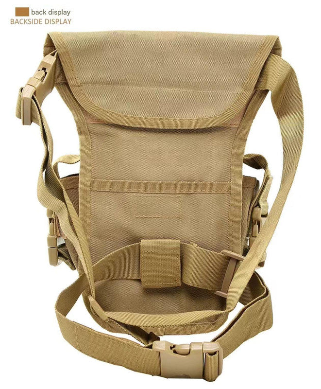 Black Tactical Outdoor Leg Bag for Cycling, Fishing, and Security