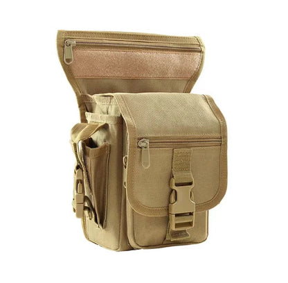 Khaki Tactical Outdoor Leg Bag for Cycling, Fishing, and Security