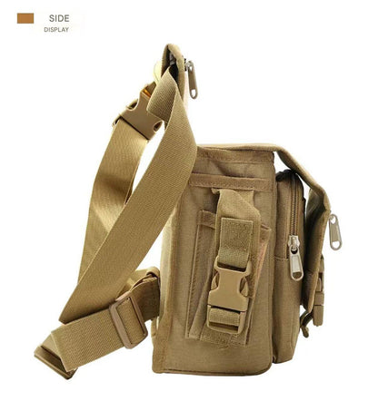 Khaki Tactical Outdoor Leg Bag for Cycling, Fishing, and Security
