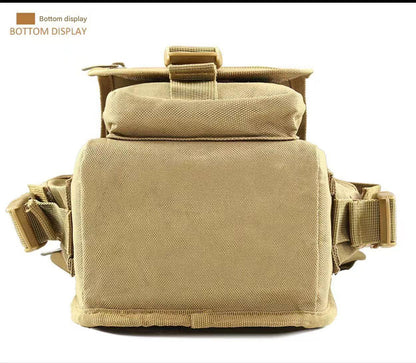 Khaki Tactical Outdoor Leg Bag for Cycling, Fishing, and Security