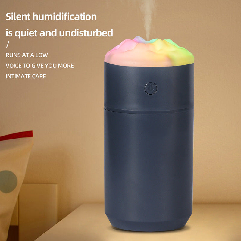 2PCS Blue Portable 350ML LED Desk Humidifier with Non-Wet Design