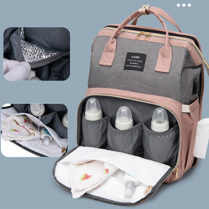 Multifunctional Backpack with Mosquito Net and Insulated Pockets - Green
