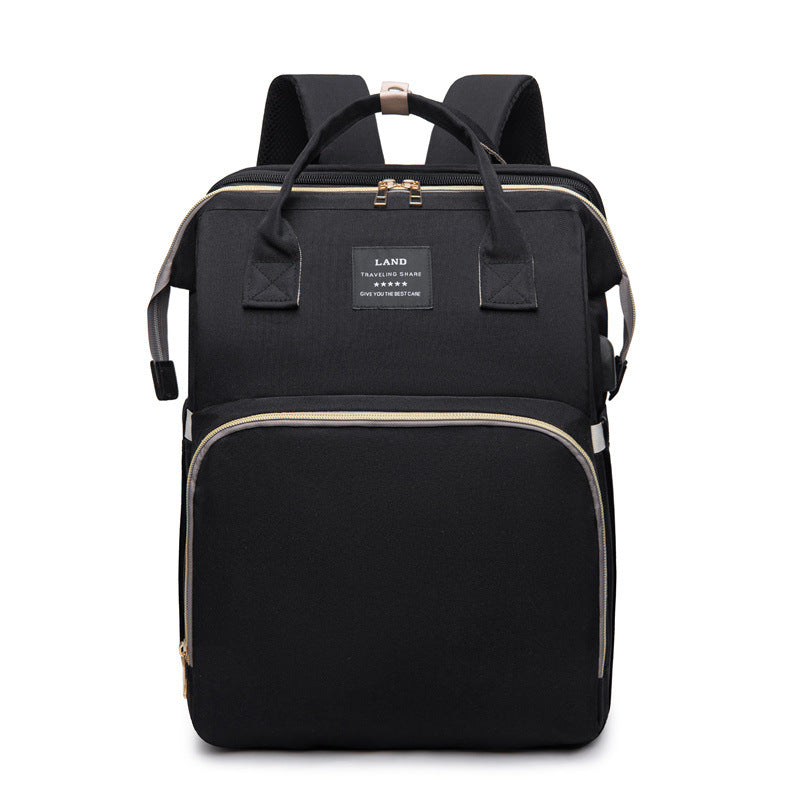Multifunctional Backpack with Mosquito Net and Insulated Pockets - Black
