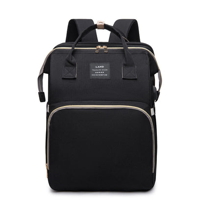 Multifunctional Backpack with Mosquito Net and Insulated Pockets - Black