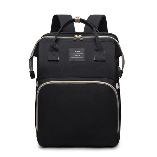 Multifunctional Backpack with Mosquito Net and Insulated Pockets - Black