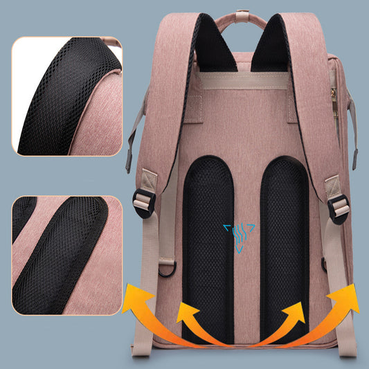 Multifunctional Backpack with Mosquito Net and Insulated Pockets - Black