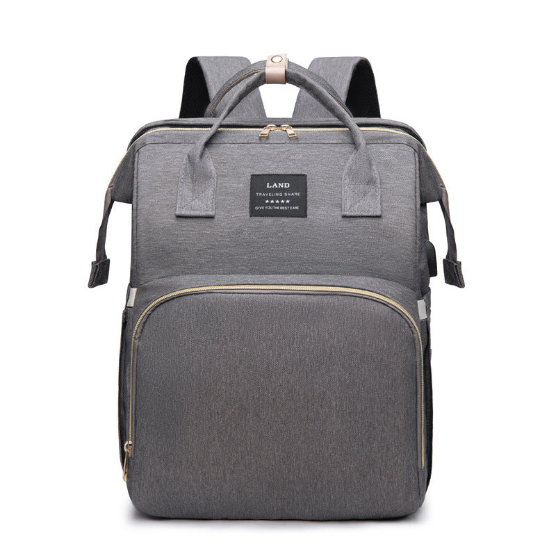 Multifunctional Backpack with Mosquito Net and Insulated Pockets -Gray