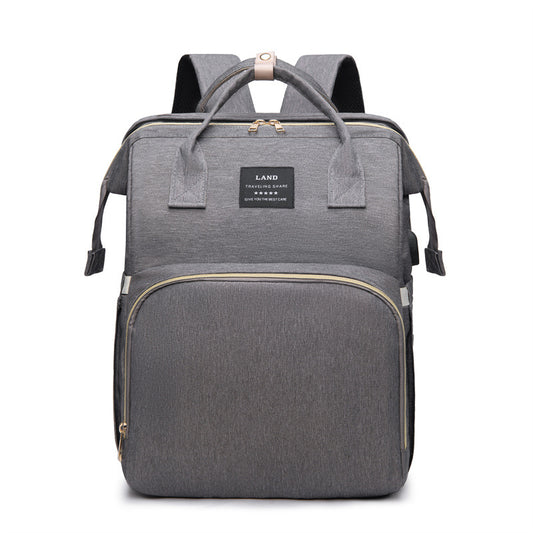 Multifunctional Backpack with Mosquito Net and Insulated Pockets -Gray