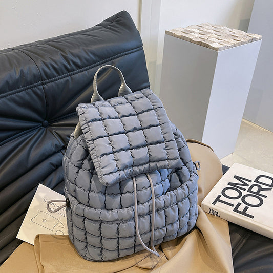 Nylon Backpack with Adjustable Straps - Gray
