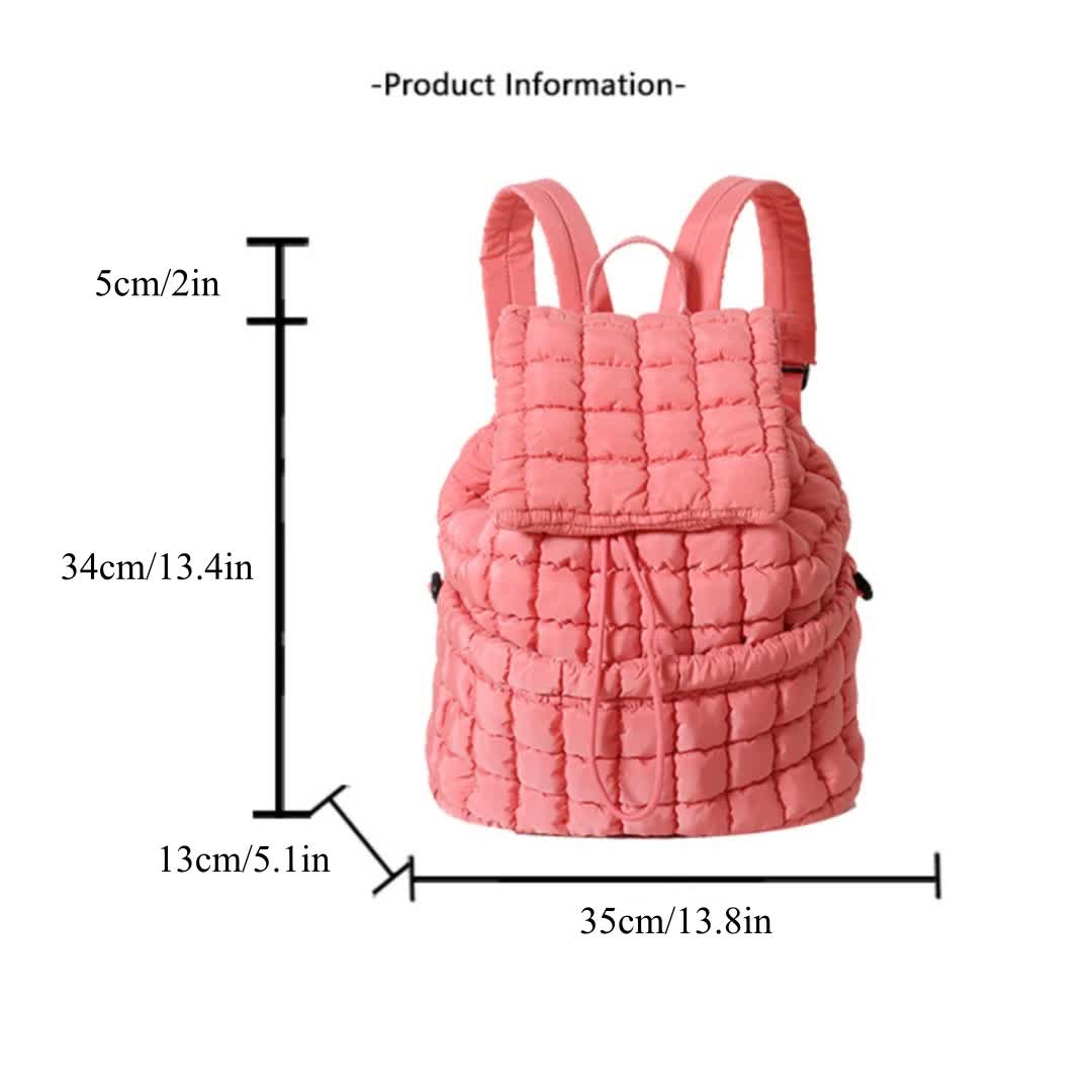 Nylon Backpack with Adjustable Straps - Gray