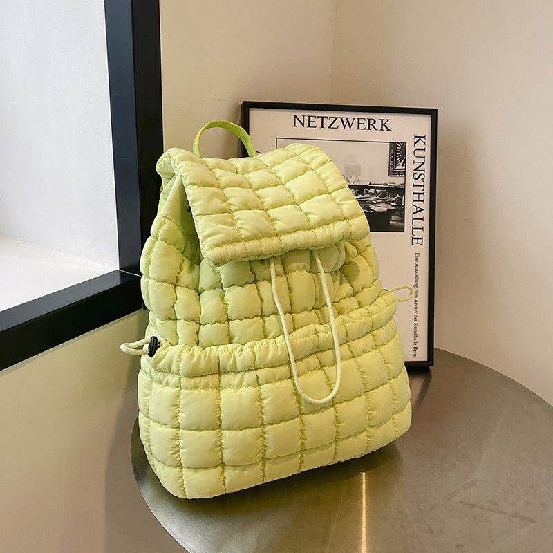 Nylon Backpack with Adjustable Straps - Light Green