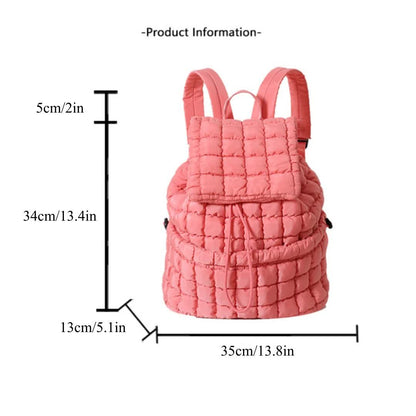 Nylon Backpack with Adjustable Straps - Dark Purple