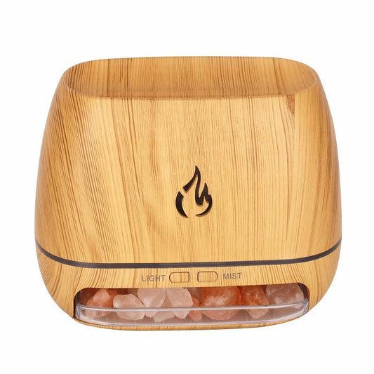 Wood Grain Color Himalayan Salt Flame Aroma Diffuser