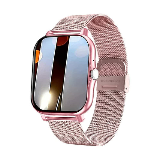 Pink Smart Fitness Watch with Large Display