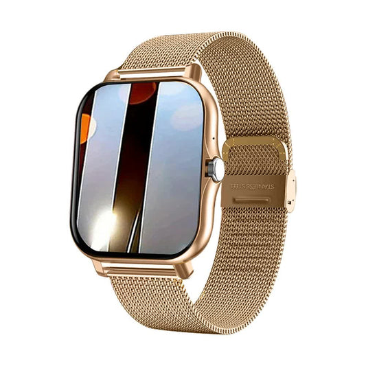 Gold Smart Fitness Watch with Large Display