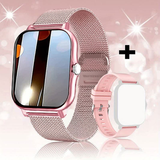 Steel Bracelet With Silicone Strap - Pink