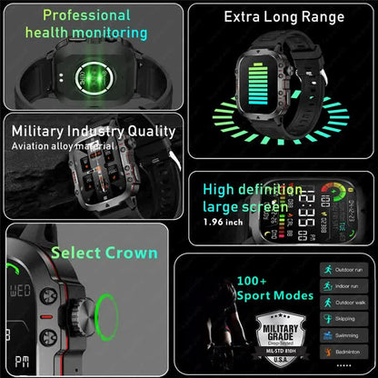 Beige Rugged Smart Fitness Watch