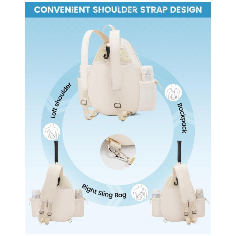 Beige Lightweight Waterproof Tennis Racket Backpack