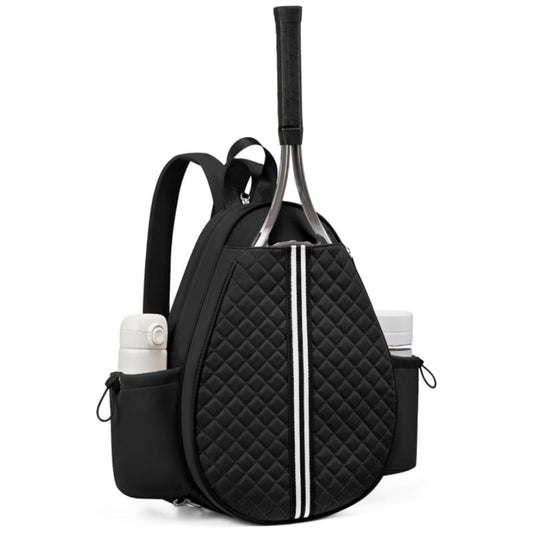 Black Lightweight Waterproof Tennis Racket Backpack for Men and Women