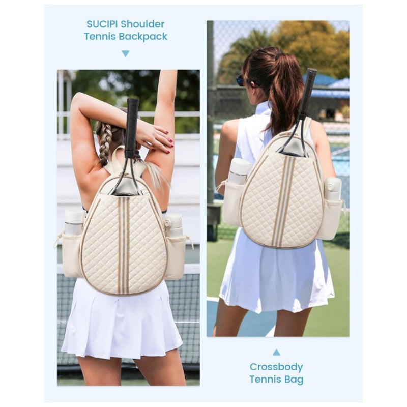 Black Lightweight Waterproof Tennis Racket Backpack for Men and Women