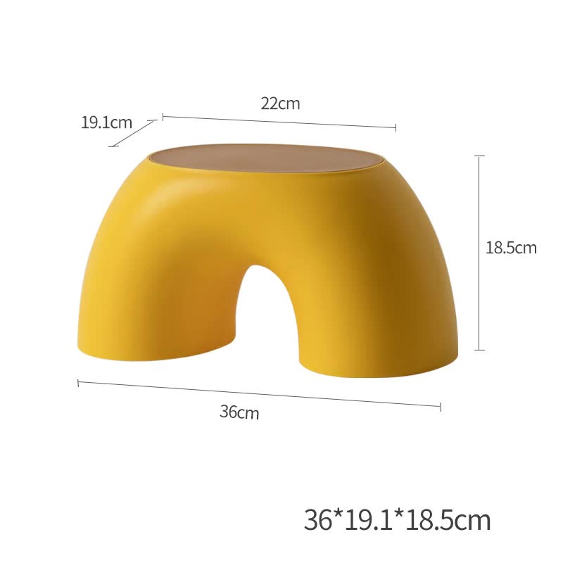 Yellow Minimalist Round Shape Footstool