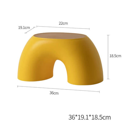 Yellow Minimalist Round Shape Footstool