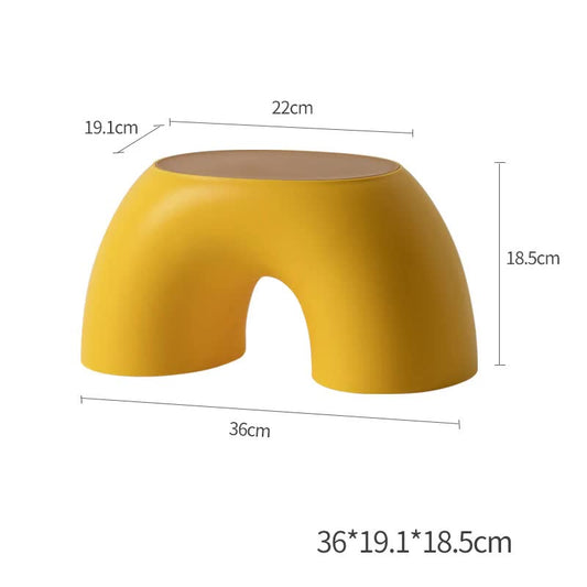Yellow Minimalist Round Shape Footstool