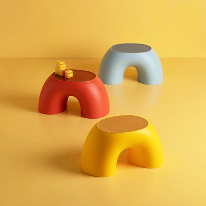Yellow Minimalist Round Shape Footstool
