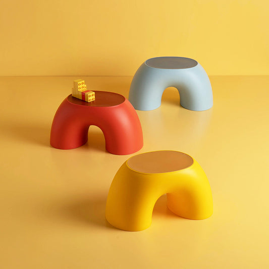 Yellow Minimalist Round Shape Footstool