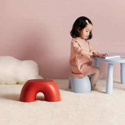 Yellow Minimalist Round Shape Footstool