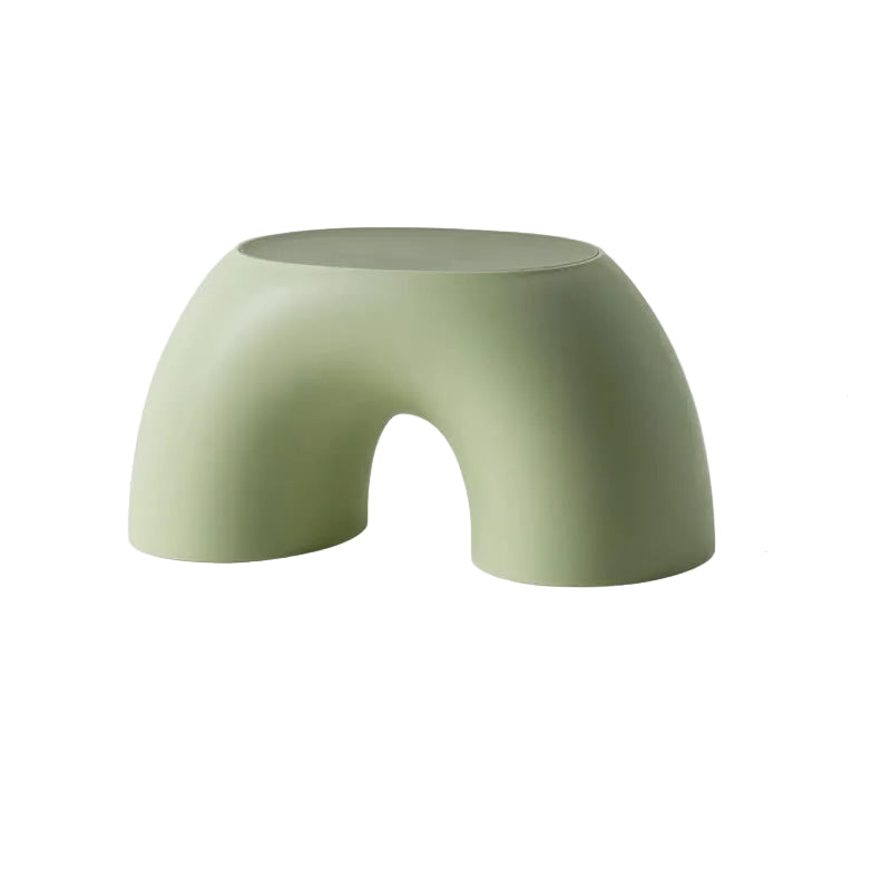 Green Minimalist Round Shape Footstool - Durable Anti-slip Rainbow Stool for Home, Creative Design PP+Polypropylene Material, Comfortable Shoe Bench