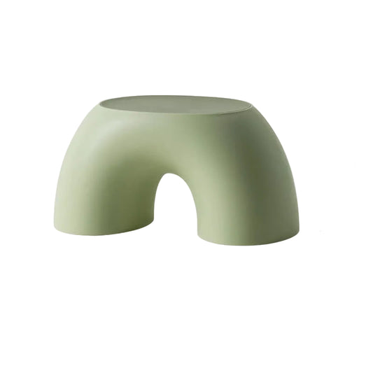 Green Minimalist Round Shape Footstool - Durable Anti-slip Rainbow Stool for Home, Creative Design PP+Polypropylene Material, Comfortable Shoe Bench