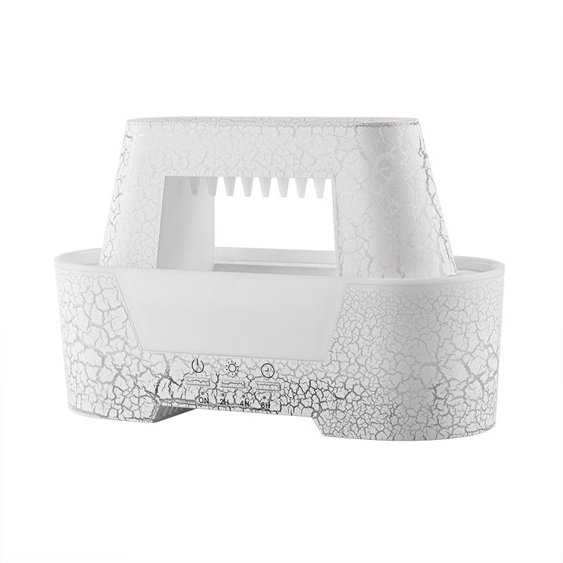 White 300ml Ultrasonic Aroma Diffuser with Cracked Light Design