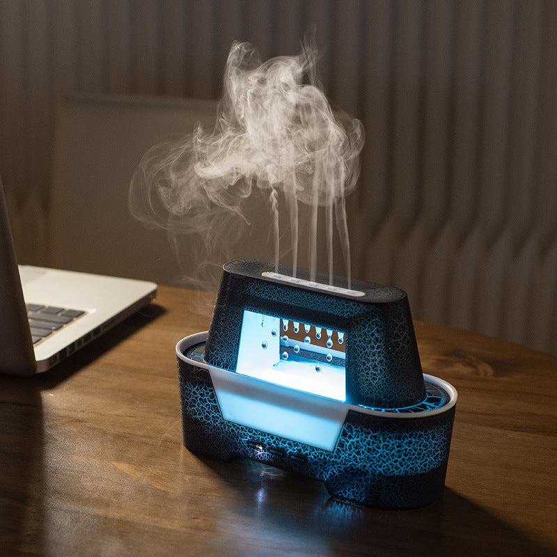 Black 300ml Ultrasonic Aroma Diffuser with Cracked Light Design