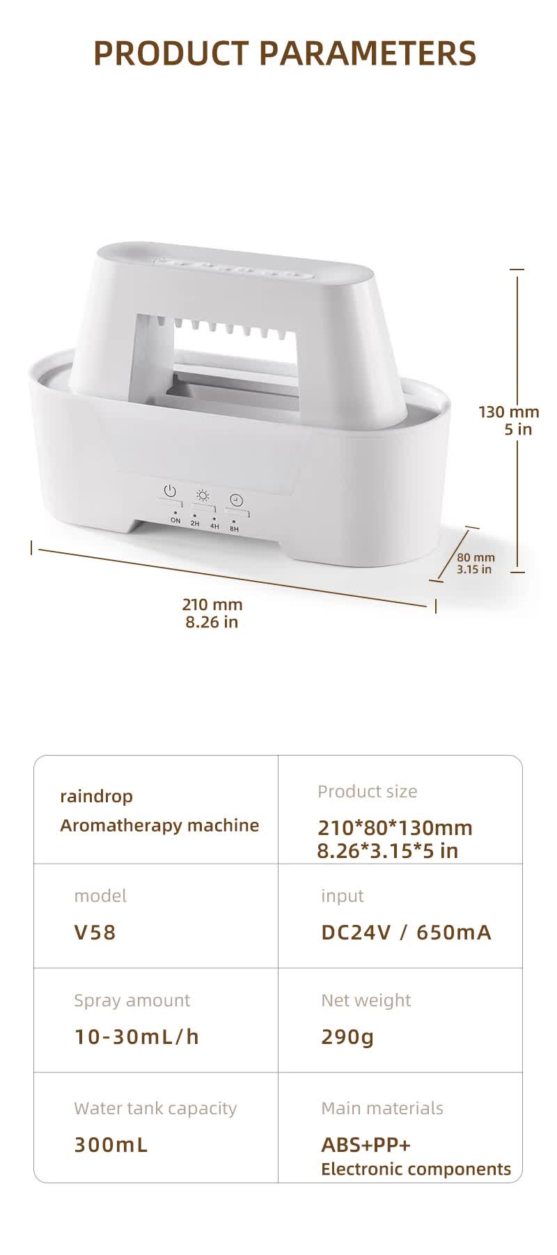 Black 300ml Ultrasonic Aroma Diffuser with Cracked Light Design